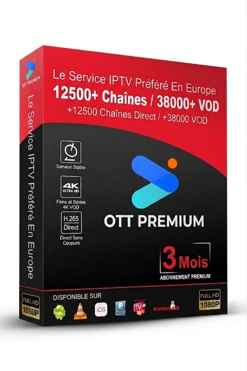 Abonnement OTT Premium Essentiel 3 mois IPTV HD